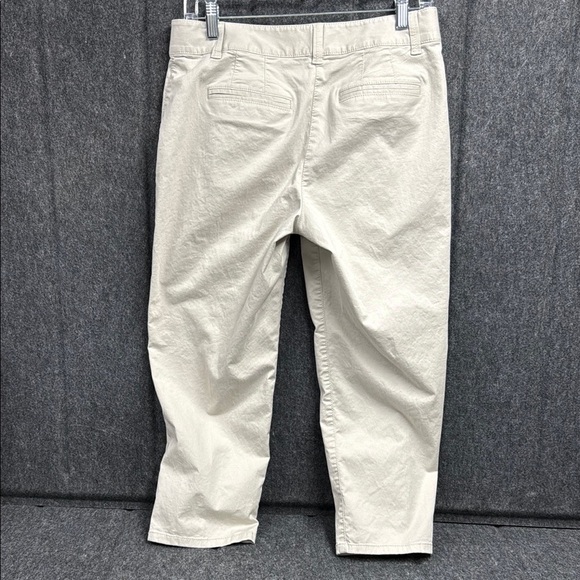 Ann Taylor Cream Chinos with Cropped Design and Cotton Blend - Picture 3 of 5